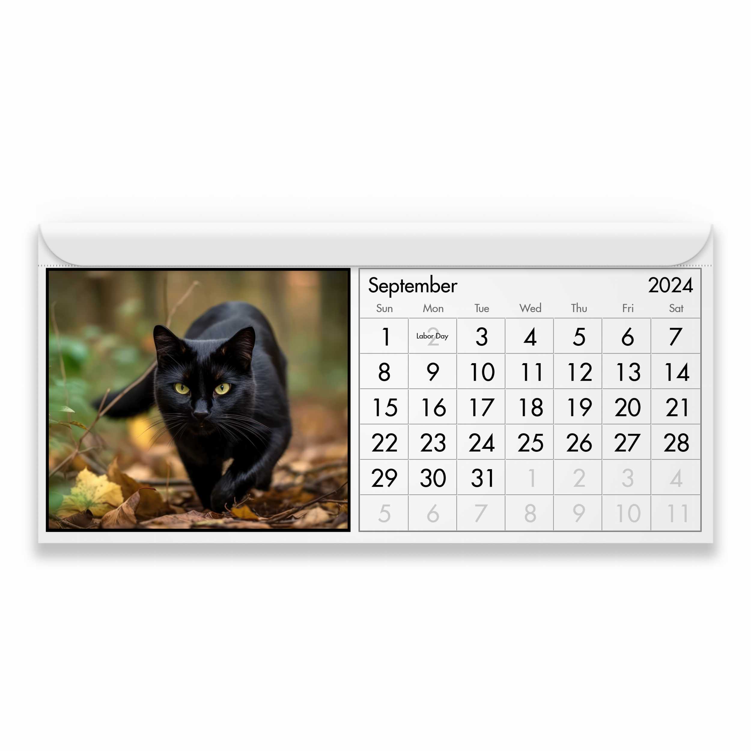 2024 Black Cat and Moon Lunar Magnetic Calendar