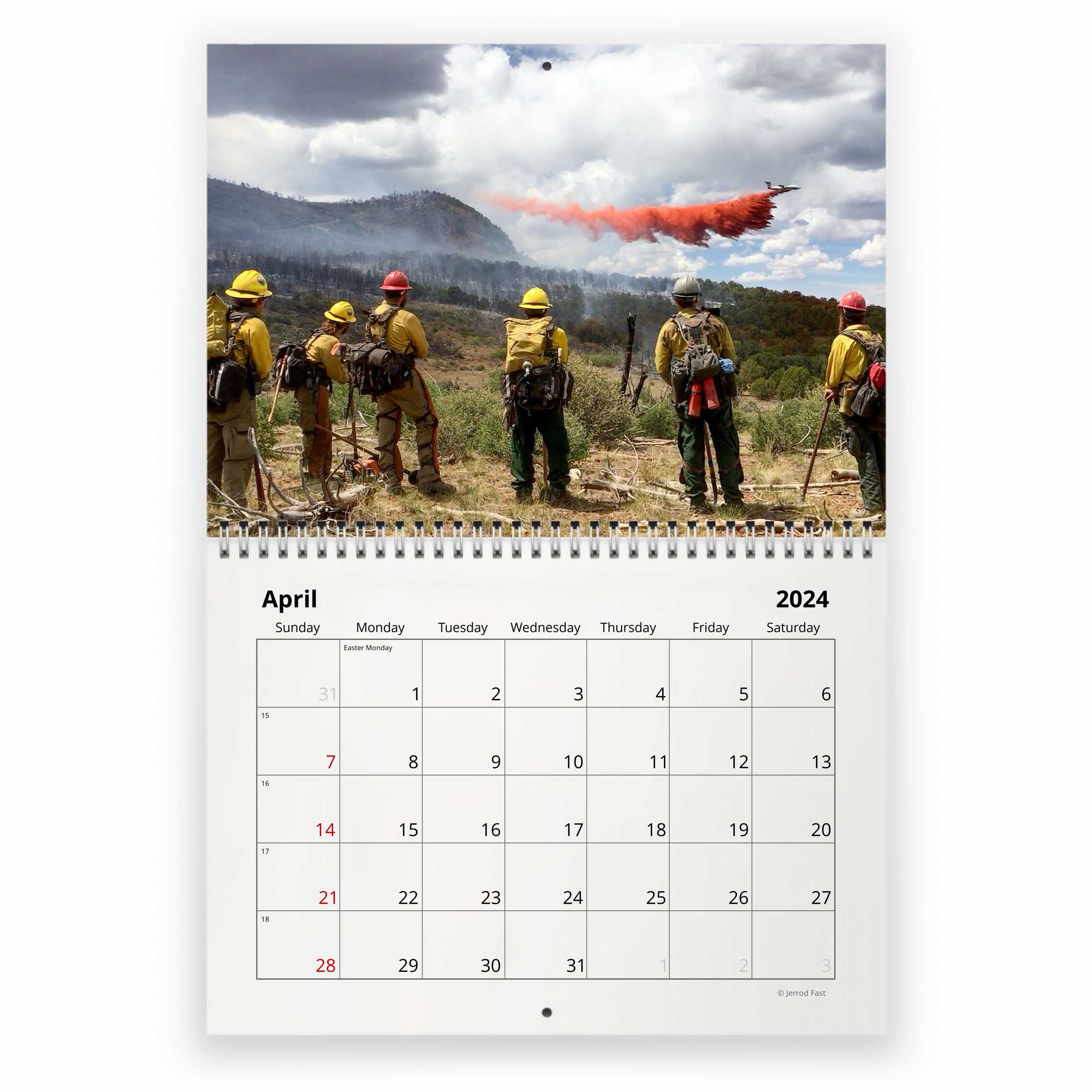 Calendrier mural pompiers 2024 - Hugo Publishing