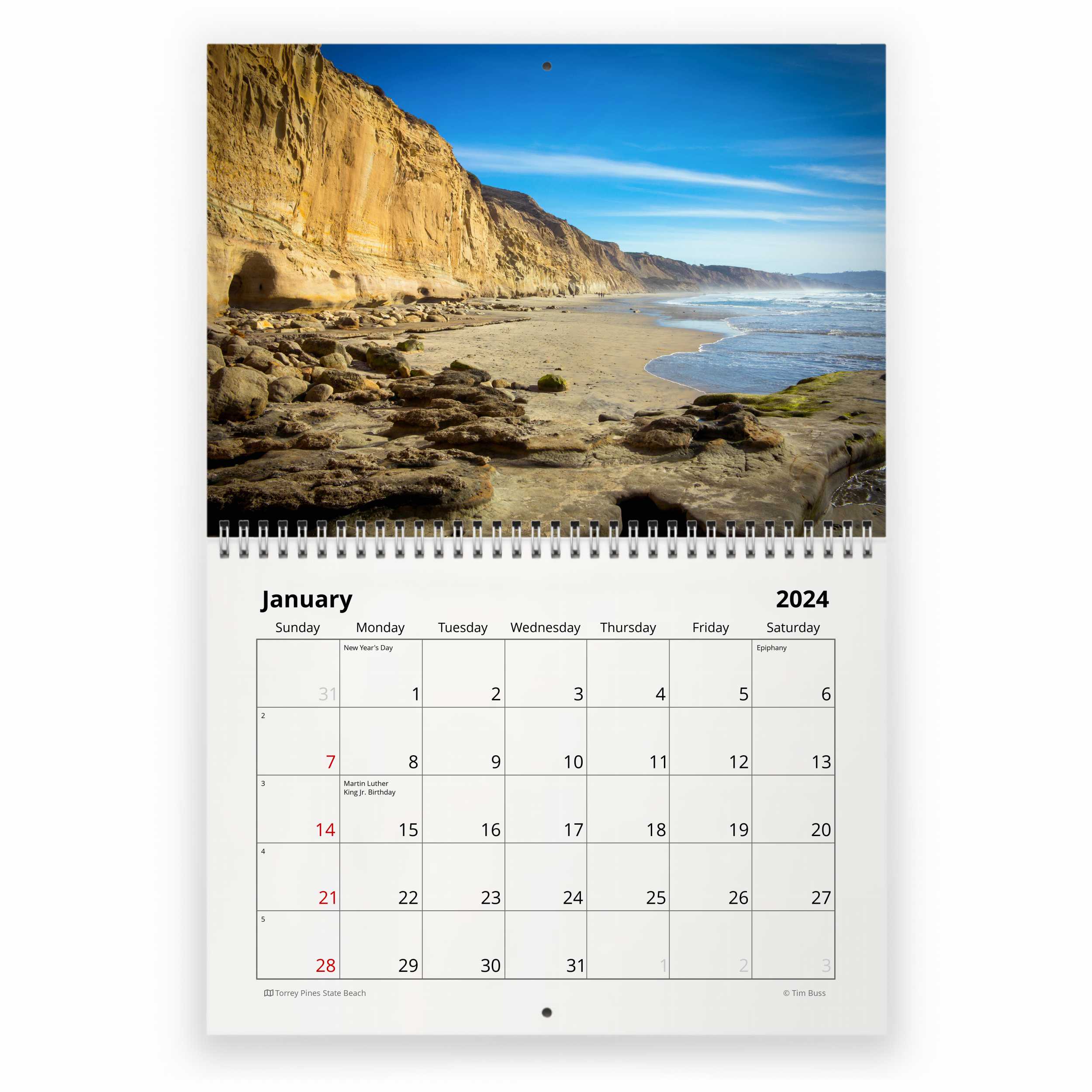 Calendario da Parete 2024 - 30 x 29 Cm THE SEA