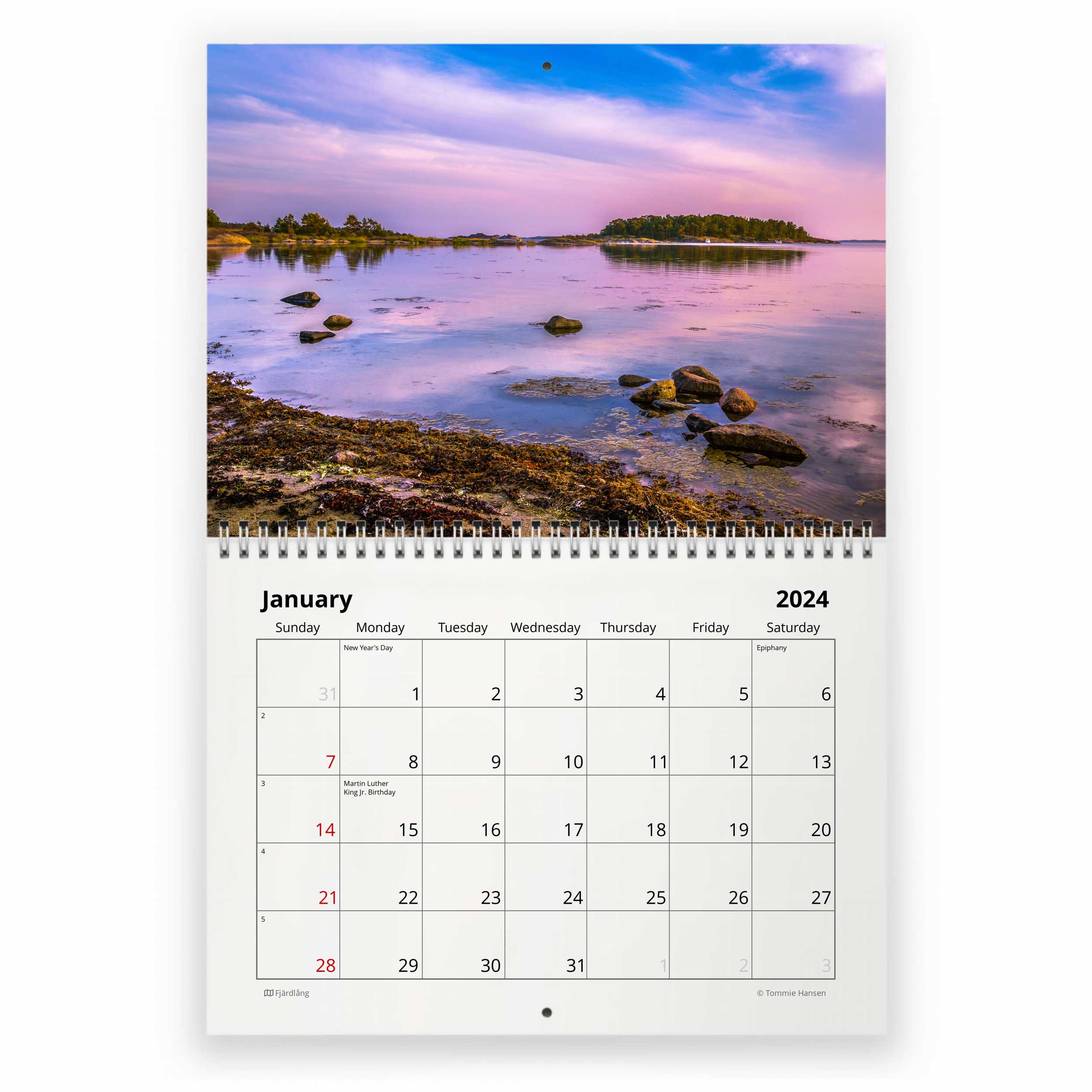 Découvre le magnifique calendrier 2024 avec des images de la Suède